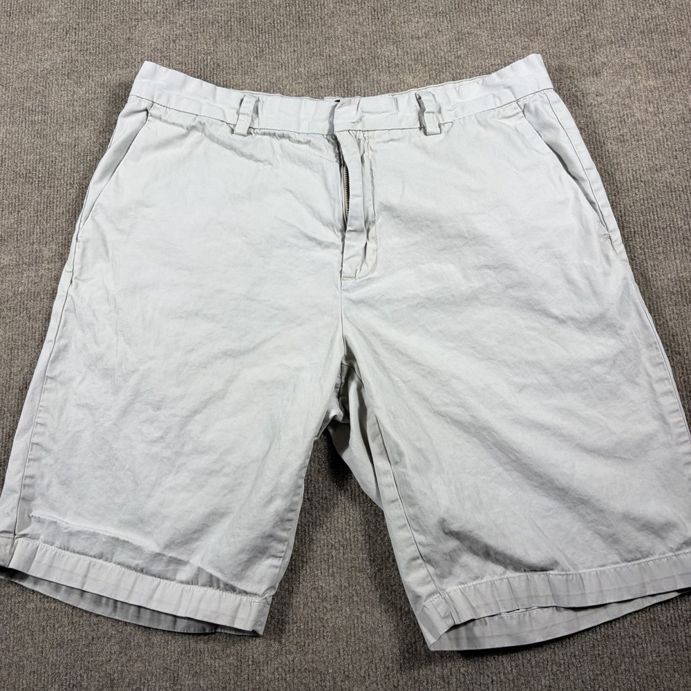 Calvin Klein CK Men's Shorts White/ Cement Gray Size 34 100% Cotton